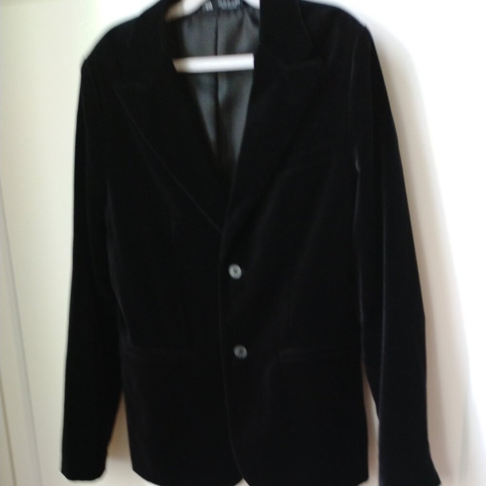 ZARA Boys Black Velvet Blazer, NEW size 14